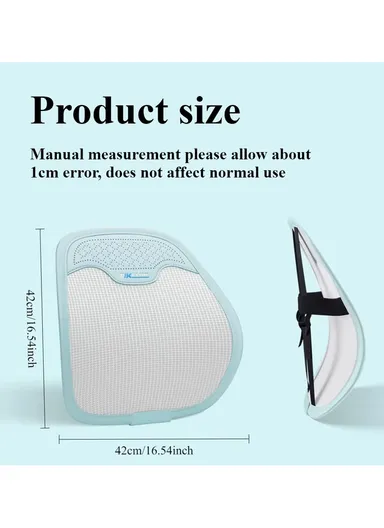 Ergonomic PU Leather &amp; Ice Silk Lumbar Support Pillow with Ventilated Honeycomb Design (L44 x W44)cm - Light Grey