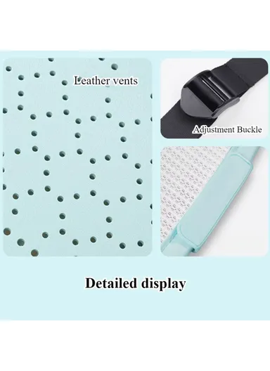 Ergonomic PU Leather &amp; Ice Silk Lumbar Support Pillow with Ventilated Honeycomb Design (L44 x W44)cm - Light Grey