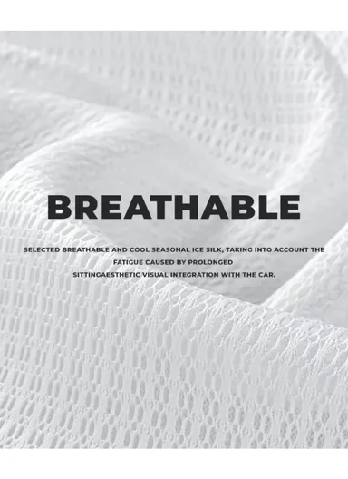 Ergonomic PU Leather &amp; Ice Silk Lumbar Support Pillow with Ventilated Honeycomb Design (L44 x W44)cm - Light Grey