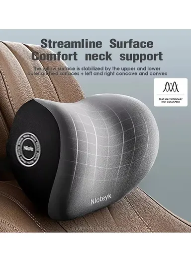 2 Pcs Set Car Headrest Neck Pillow &amp; Backrest Lumbar Support, Protective Memory Foam All-Season Automotive Accessory GF-CMJYM-TZYK - Coffee