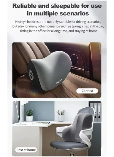 2 Pcs Set Car Headrest Neck Pillow &amp; Backrest Lumbar Support, Protective Memory Foam All-Season Automotive Accessory GF-CMJYM-TZYK - Coffee