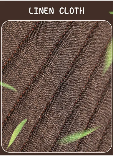 4 Pcs Car Front Seat Universal Linen Cushions &amp; Backrests with Silicone Anti-Slip Backing D07 - Coffee