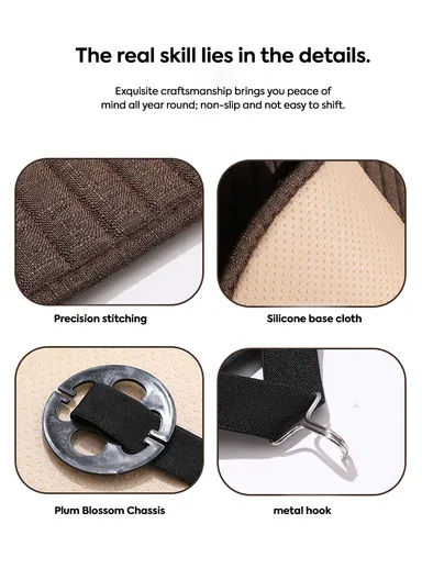 4 Pcs Car Front Seat Universal Linen Cushions &amp; Backrests with Silicone Anti-Slip Backing D07 - Coffee