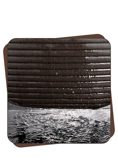 4 Pcs Car Front Seat Universal Linen Cushions &amp; Backrests with Silicone Anti-Slip Backing D07 - Coffee