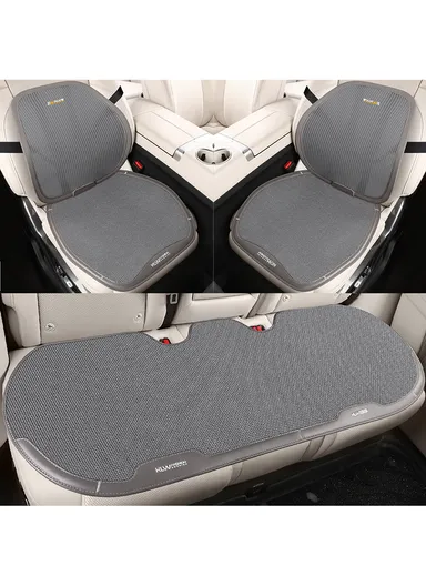 5Pcs Breathable Car Seat Mesh Cushions, 2 Front Seats + 2 Lumbar Supports + 1 Rear Long Seat - Gray