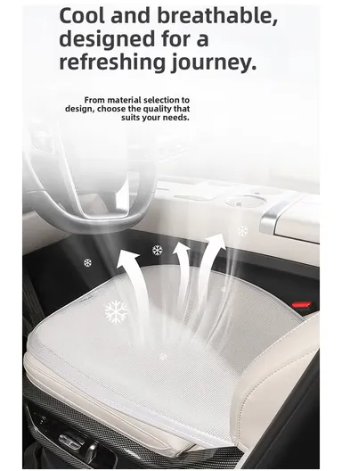 5Pcs Breathable Car Seat Mesh Cushions, 2 Front Seats + 2 Lumbar Supports + 1 Rear Long Seat - Gray