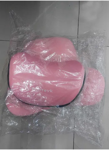 2 Pcs Set Car Headrest Neck Pillow &amp; Backrest Lumbar Support, Protective Memory Foam All-Season Automotive Accessory GF-CMJYM-TZYK - Pink