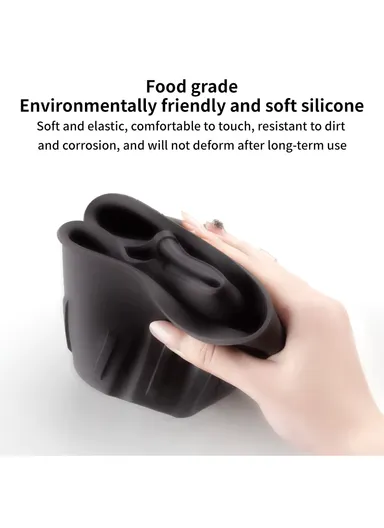 TESLA Dedicated Center Console Cup Holder, Silicone Water Cup Holder mj-TSLZYGJ-BJ (L20 x W10 x H8)cm - Black