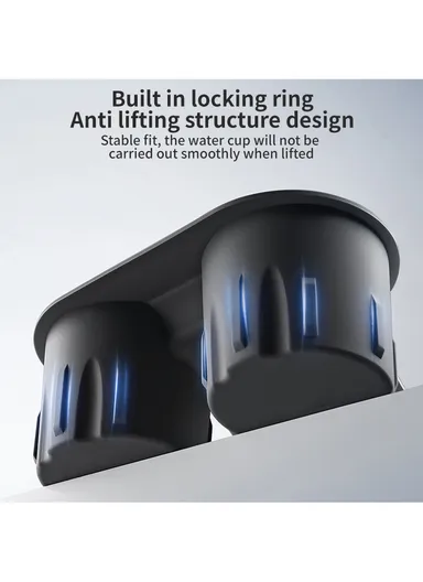 TESLA Dedicated Center Console Cup Holder, Silicone Water Cup Holder mj-TSLZYGJ-BJ (L20 x W10 x H8)cm - Black