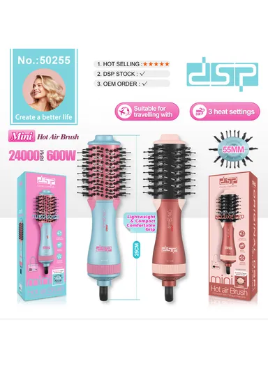 600W Electric Hot Air Styling Brush With 3 Mode Settings 50255 - Blue