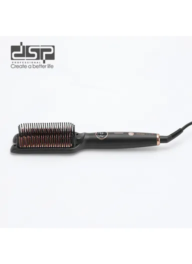 65W Double Hot Air Hair Straightening Brush with LED Display &amp; 5 Temperature Settings 11155 - White