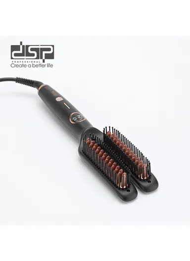 65W Double Hot Air Hair Straightening Brush with LED Display &amp; 5 Temperature Settings 11155 - White