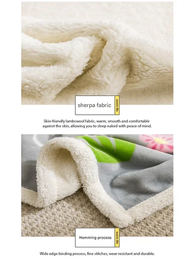 0-24 Months Double-Layer Kids Blanket With Cute Unicorn &amp; Rainbow Design (L100 × W140)cm - Pink