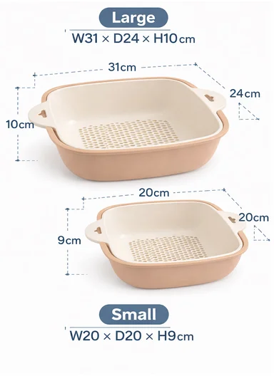 2-in-1 Dual Layer Drainer Food Basket With Outer Basin 10-2624 - Light Orange