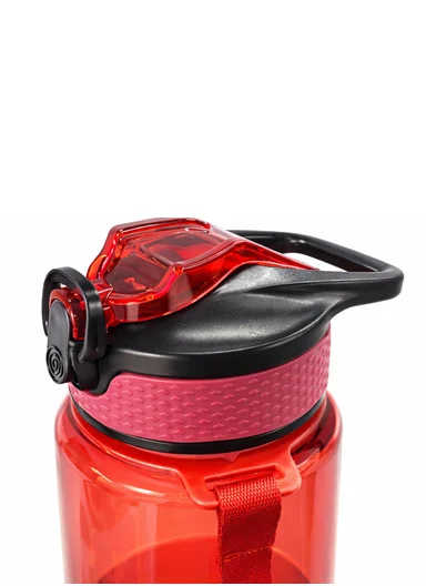  1000ml Leak-Proof Gradient Sports Water Bottle with Strap - Red &amp; Green