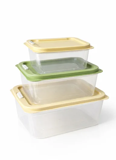 3-Piece Microwave &amp; Dishwasher Safe Food Storage Box Set, Ventilated Rectangle Food Containers 129-DM-165 - Green