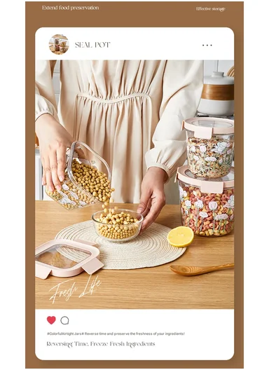 4Pcs Square Airtight Food Container Cartoon Print Set with 4-Side Locking Lids - Mint Green