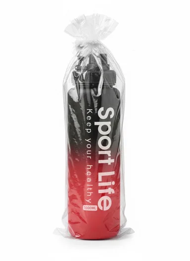 1000ml Reusable Gradient Fitness Water Bottle, Lightweight &amp; Durable - Red