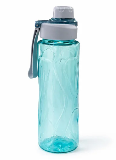 800ml Portable Hydration Water Bottle with Durable Silicone Strap - Blue