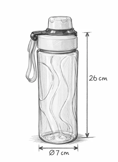 800ml Portable Hydration Water Bottle with Durable Silicone Strap - Blue