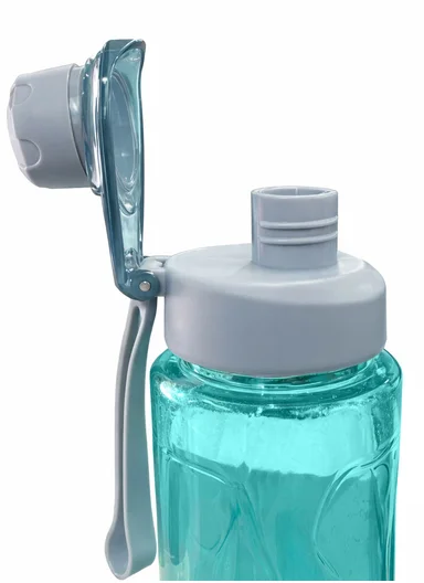 800ml Portable Hydration Water Bottle with Durable Silicone Strap - Blue