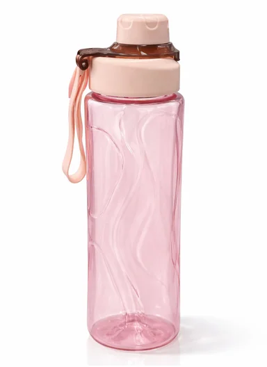 800ml Portable Hydration Water Bottle with Durable Silicone Strap - Pink