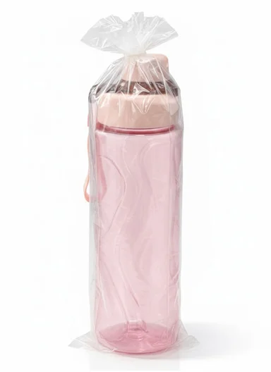 800ml Portable Hydration Water Bottle with Durable Silicone Strap - Pink