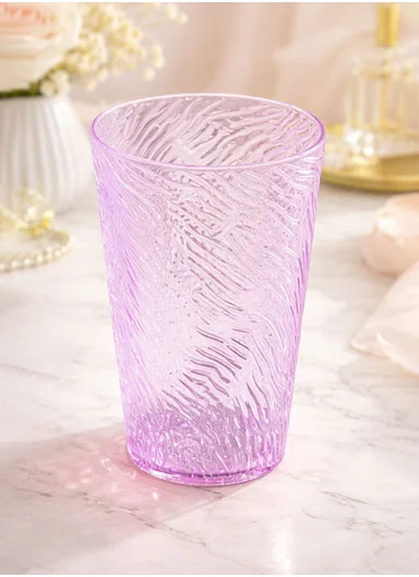 Wave-Pattern Plastic Drinking Cup (D8.5 × H13)cm 17-1022 - Pink