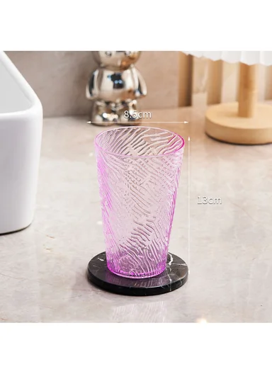 Wave-Pattern Plastic Drinking Cup (D8.5 × H13)cm 17-1022 - Pink