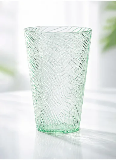 Wave-Pattern Plastic Drinking Cup (D8.5 × H13)cm 17-1022 - Green