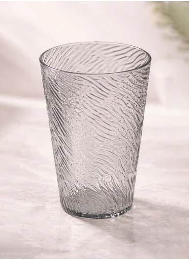 Wave-Pattern Plastic Drinking Cup (D8.5 × H13)cm 17-1022 - Black