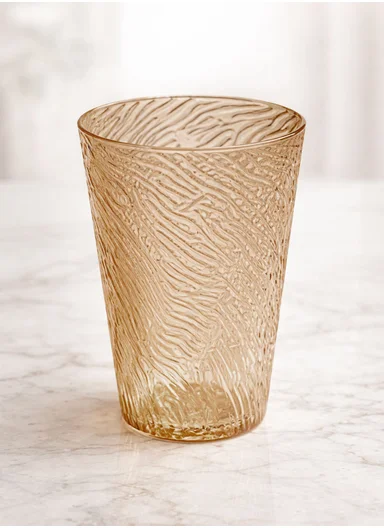 Wave-Pattern Plastic Drinking Cup (D8.5 × H13)cm 17-1022 - Gold