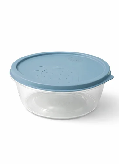 3 Pcs Small Stackable Food Storage Box Set, Microwave, Freezer &amp; Dishwasher Safe Round Food Containers 129-DM-136 - Blue