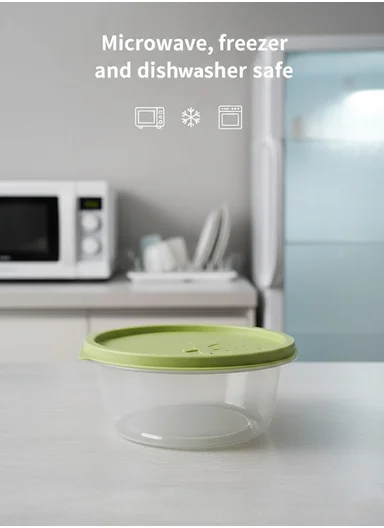 3 Pcs Small Stackable Food Storage Box Set, Microwave, Freezer &amp; Dishwasher Safe Round Food Containers 129-DM-136 - Green