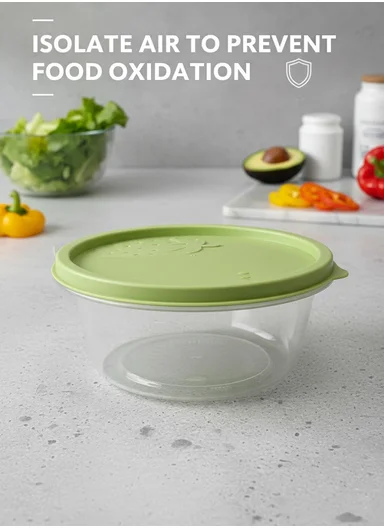 3 Pcs Small Stackable Food Storage Box Set, Microwave, Freezer &amp; Dishwasher Safe Round Food Containers 129-DM-136 - Green