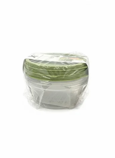 3 Pcs Small Stackable Food Storage Box Set, Microwave, Freezer &amp; Dishwasher Safe Round Food Containers 129-DM-136 - Green