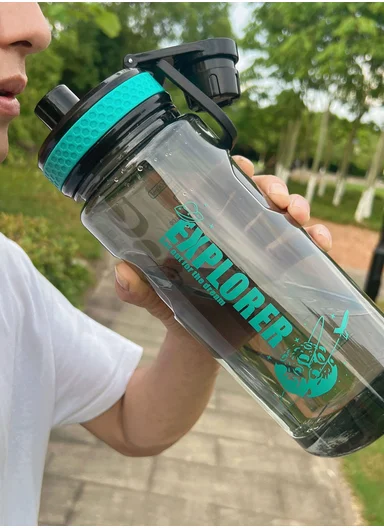 1500ml Durable Large Capacity Sports Water Bottle for Fitness &amp; Outdoor Use - Olive Green