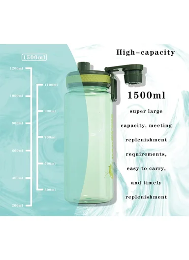 1500ml Durable Large Capacity Sports Water Bottle for Fitness &amp; Outdoor Use - Turquoise