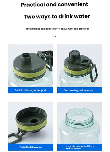 1500ml Durable Large Capacity Sports Water Bottle for Fitness &amp; Outdoor Use - Turquoise