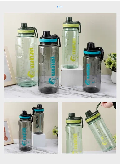 2000ml Durable Large Capacity Sports Water Bottle for Fitness &amp; Outdoor Use - Blue