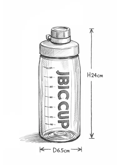 850ml Sports Plastic Water Bottle with Carry Handle - Black