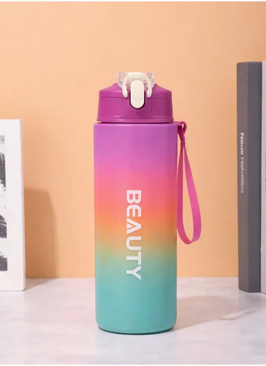 3-Pieces Sports Water Bottle Set with Straw &amp; Carry Handle 610-8050 - Purple &amp; Aqua