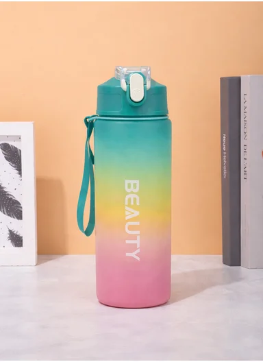 3-Pieces Sports Water Bottle Set with Straw &amp; Carry Handle 610-8050 - Green &amp; Pink