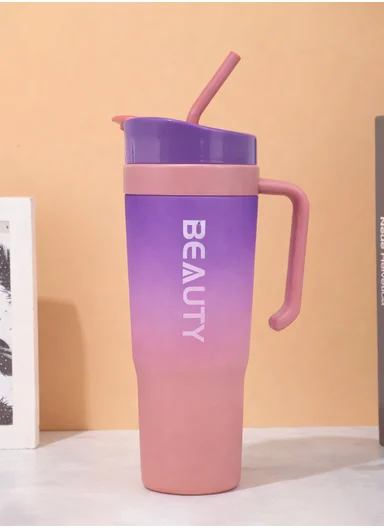 3-Pieces Sports Water Bottle Set with Straw &amp; Carry Handle 610-8050 - Purple &amp; Pink