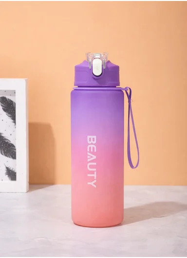 3-Pieces Sports Water Bottle Set with Straw &amp; Carry Handle 610-8050 - Purple &amp; Pink