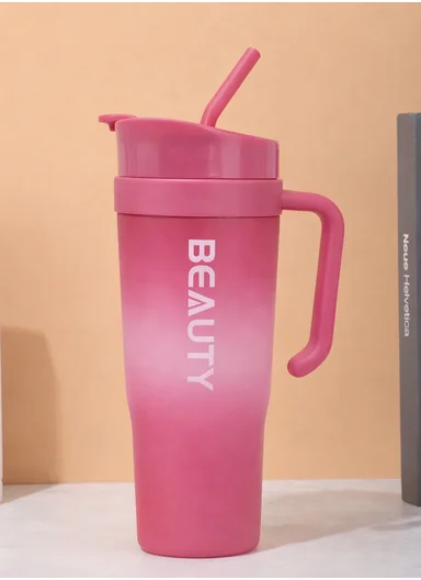 3-Pieces Sports Water Bottle Set with Straw &amp; Carry Handle 610-8050 - Fuschia