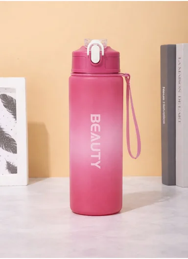 3-Pieces Sports Water Bottle Set with Straw &amp; Carry Handle 610-8050 - Fuschia