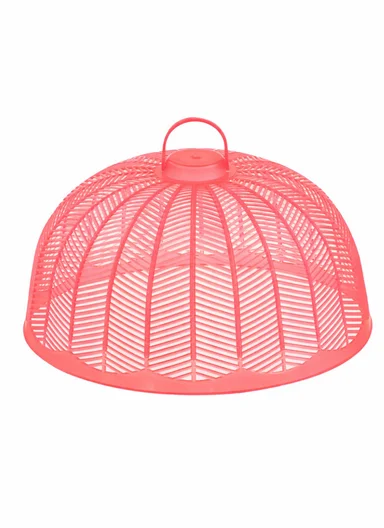 Plastic Food Cover Round With Handle (D26 x H14)cm - Coral Pink
