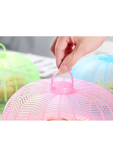 Plastic Food Cover Round With Handle (D26 x H14)cm - Coral Pink