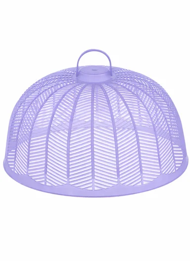 Plastic Food Cover Round With Handle (D33 x H17)cm - Purple